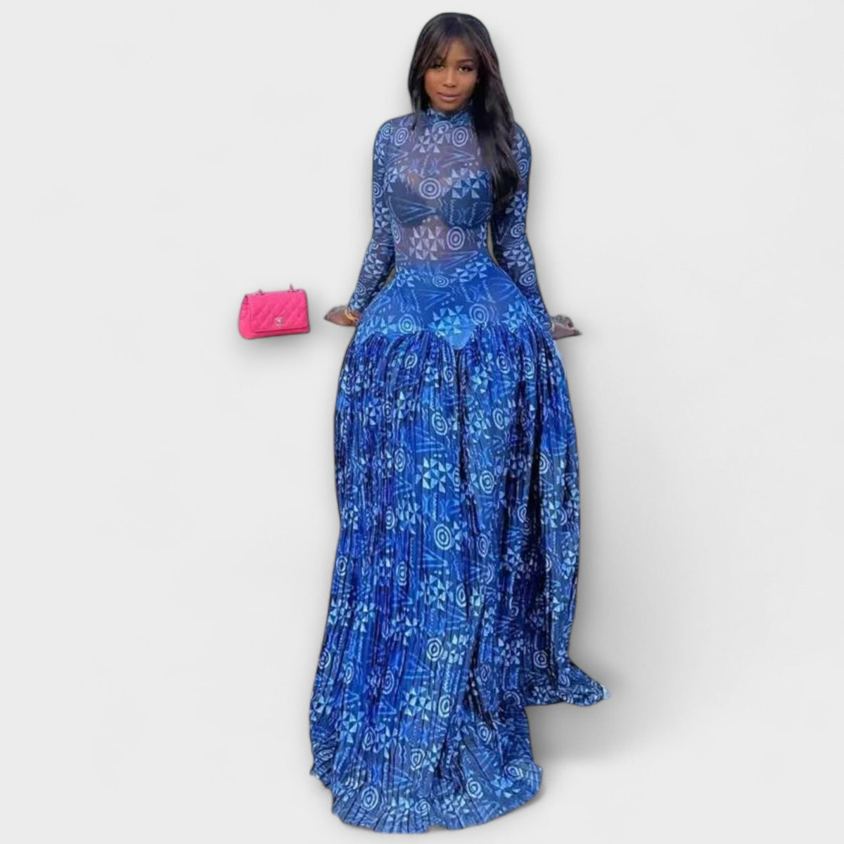 Style200™ | Mia Maxi Dress in Floral Mesh for Events