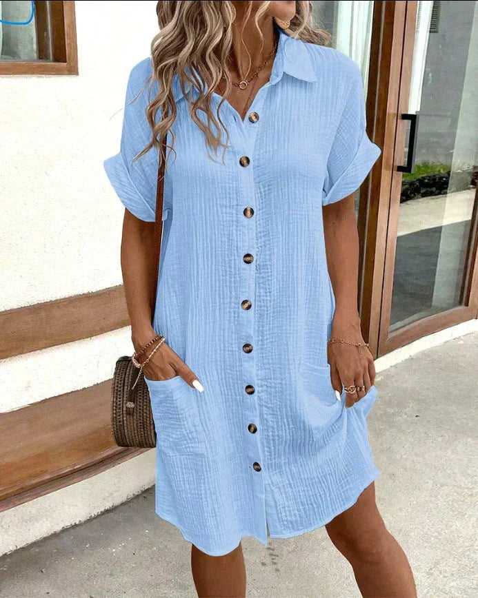 Karoline™ | Monique – Cotton Polo Shirt Dress