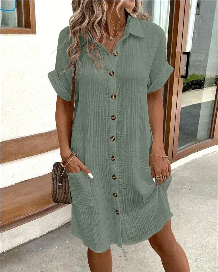 Karoline™ | Monique – Cotton Polo Shirt Dress