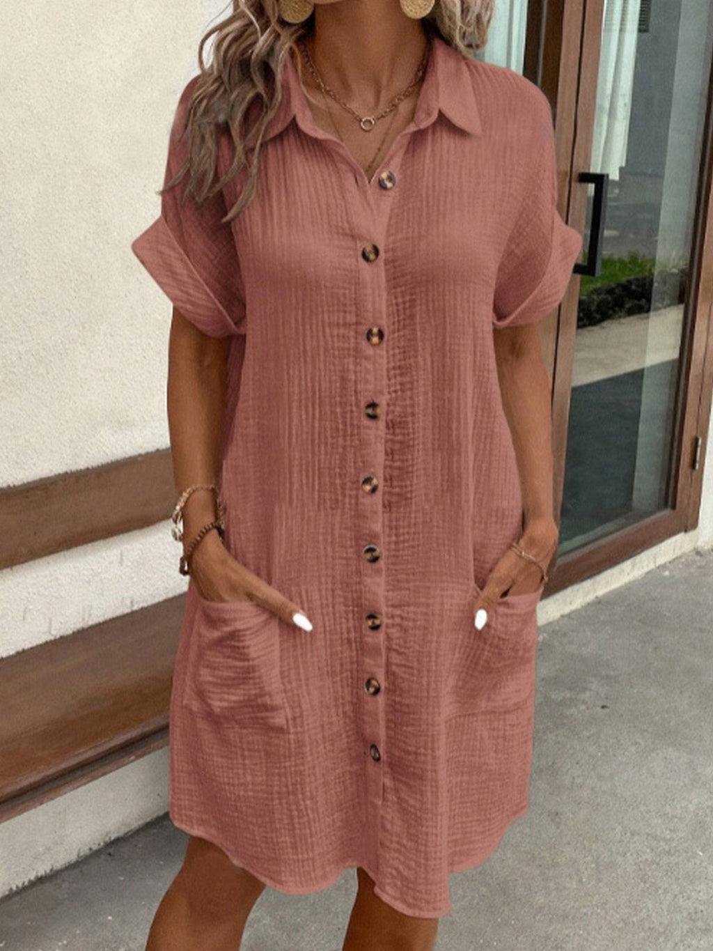 Karoline™ | Monique – Cotton Polo Shirt Dress