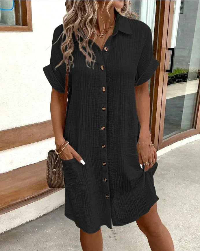 Karoline™ | Monique – Cotton Polo Shirt Dress