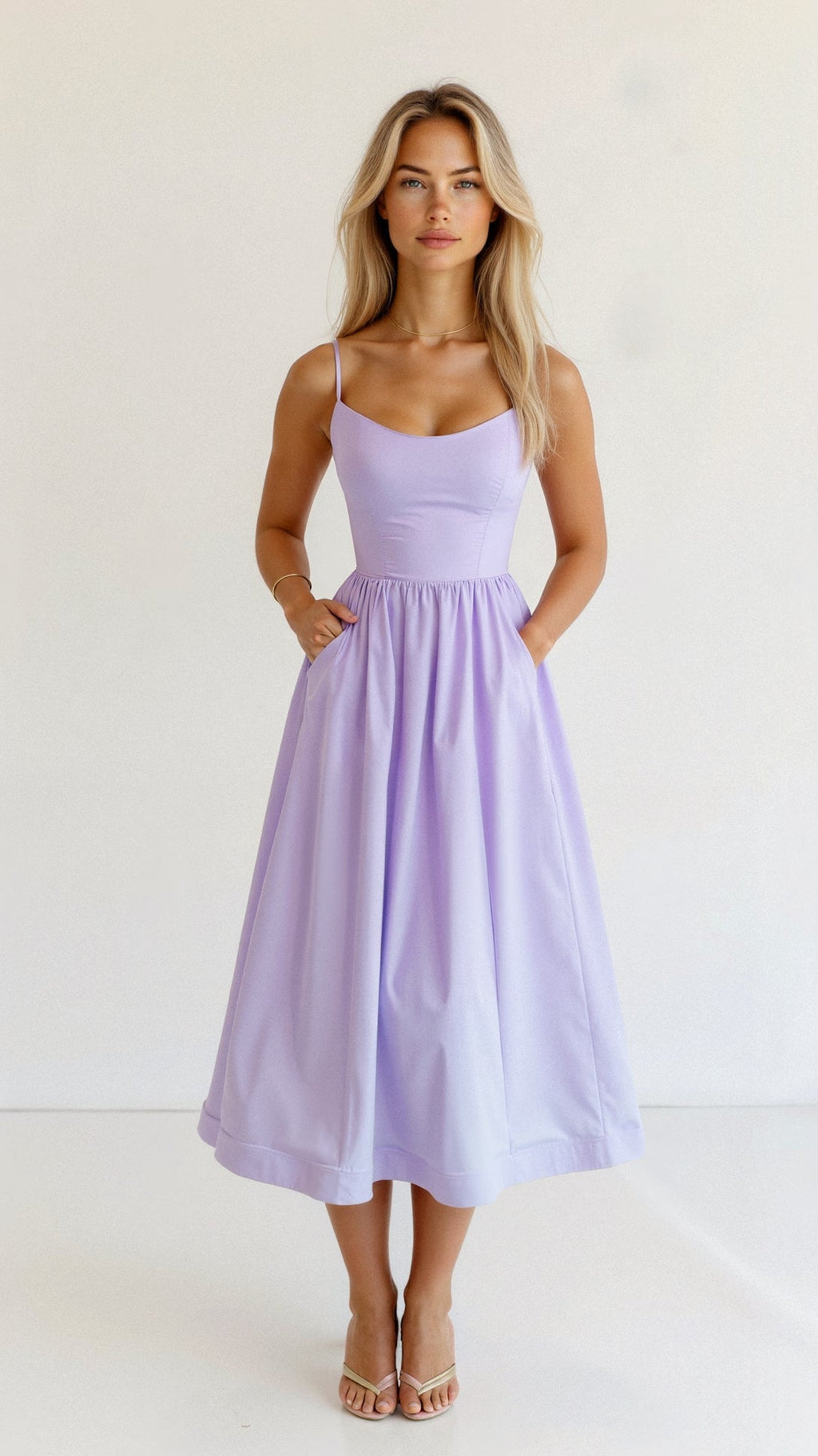 Evelyn™ | Ascot Style A-Line Midi Dress for Special Occasions