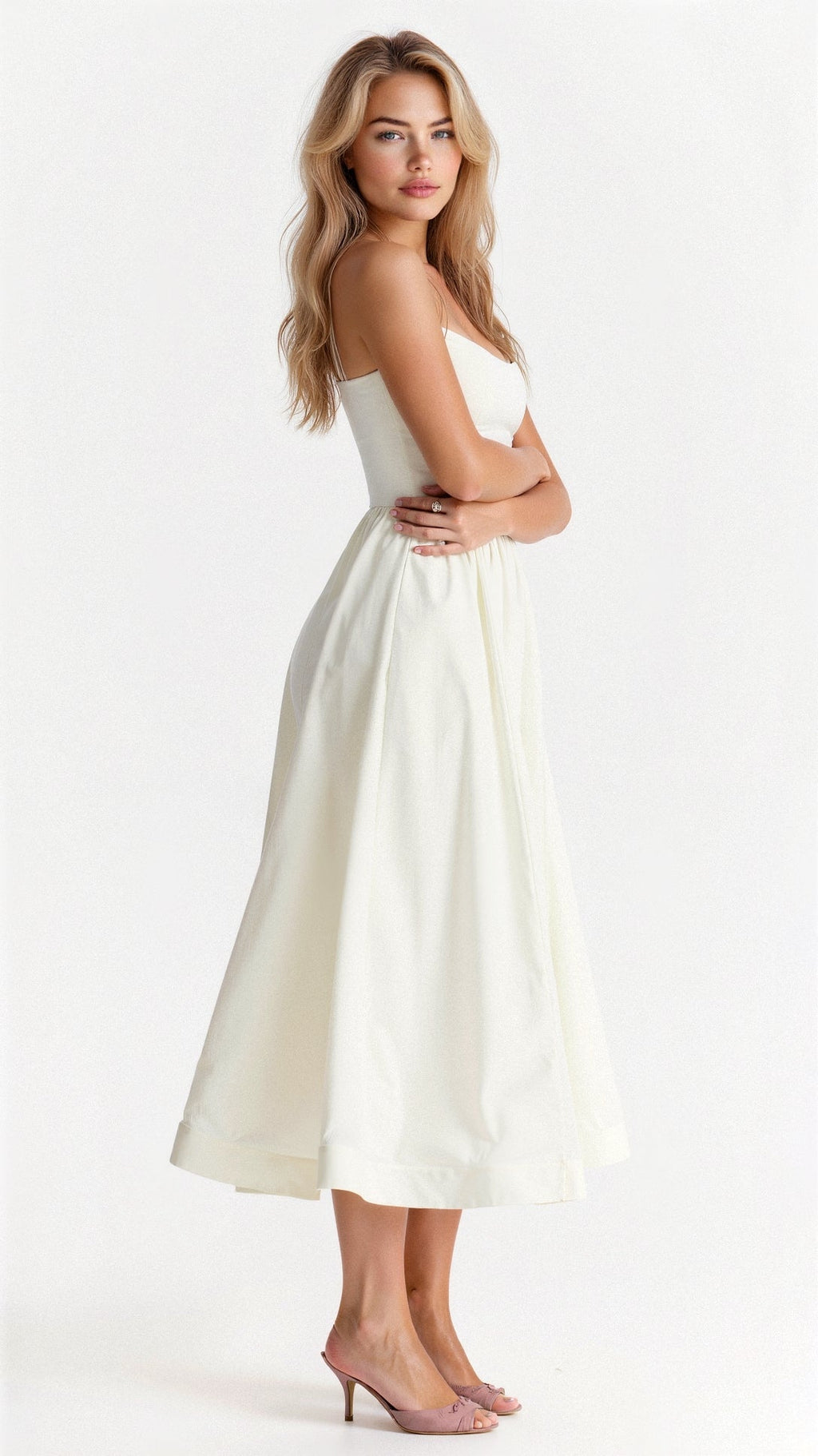 Evelyn™ | Ascot Style A-Line Midi Dress for Special Occasions