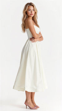 Evelyn™ | Ascot Style A-Line Midi Dress for Special Occasions
