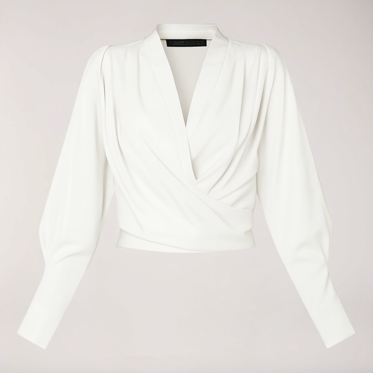 Style200™ | Chic V-Neck Blouse with Puff Sleeves for Stylish Occasions