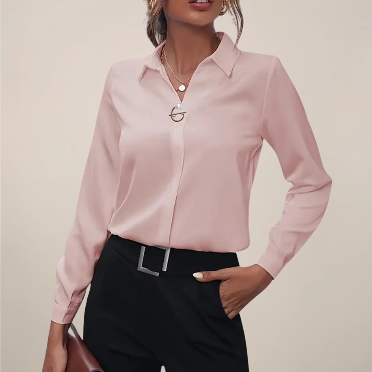 Style200™ | Chic Long Sleeve Collar Blouse for Any Occasion