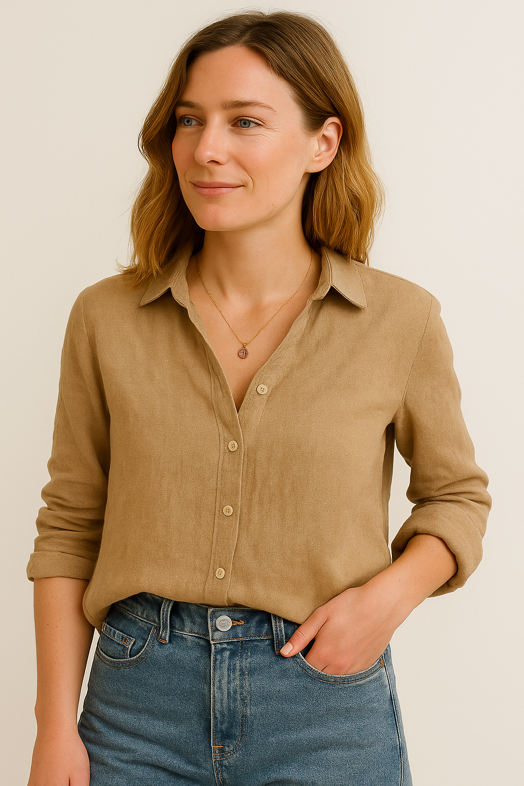 Style200™ | Chic Long Sleeve Blouse with Revere Collar for Every Occasion