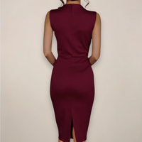 Lara™ | Women’s V-Neck Midi Dress - Chic Sheath Design for Work & Events