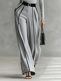 Linda™ | High-Neck Top & Wide-Leg Pants Set with Belt