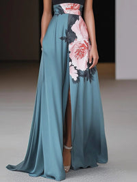 Aria™ | Women Floral Crew Neck Sleeveless Maxi Dress