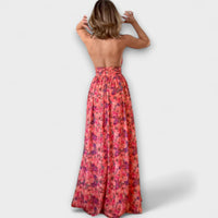 Style200™ | Nortrud Floral Print Backless Maxi Dress for Special Occasions