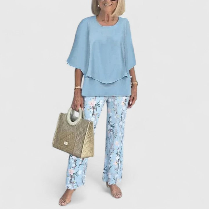 Fern™ | Women's Casual Floral Print Top and Wide-Leg Pants Set