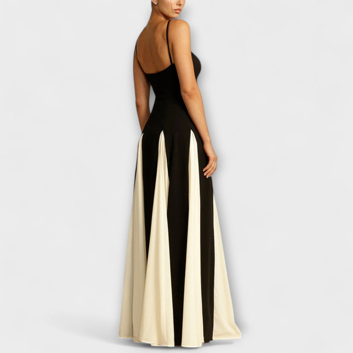 Style200™ | Ember - A-Line Maxi Dress with Tulle Panels for Special Occasions