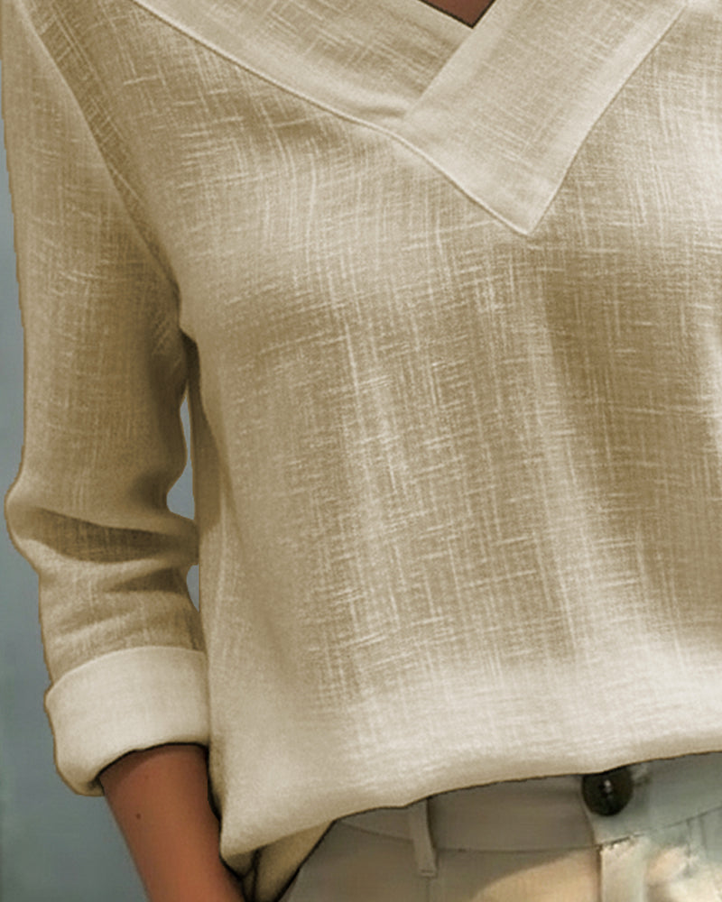 Aria™ | Women's Asymmetric V-Neck Long Sleeve Top