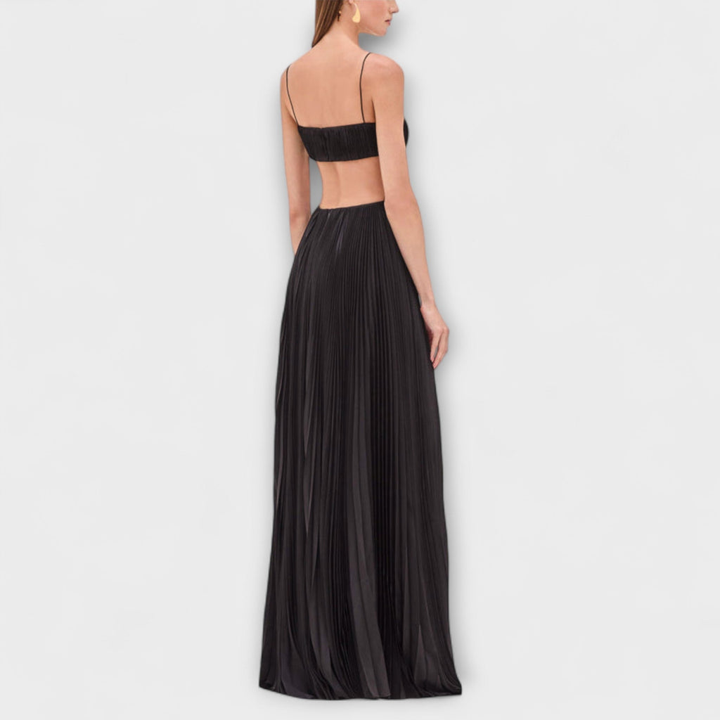 Style200™ | Chic Pleated Cutout Maxi Dress for Any Occasion