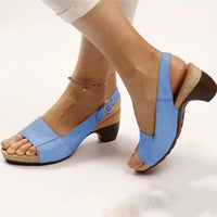 Vivian™ | Women's Block Heel Slingback Sandals with Buckle Strap