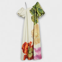 Style200™ | Floral Asymmetrical Maxi Dress for Events