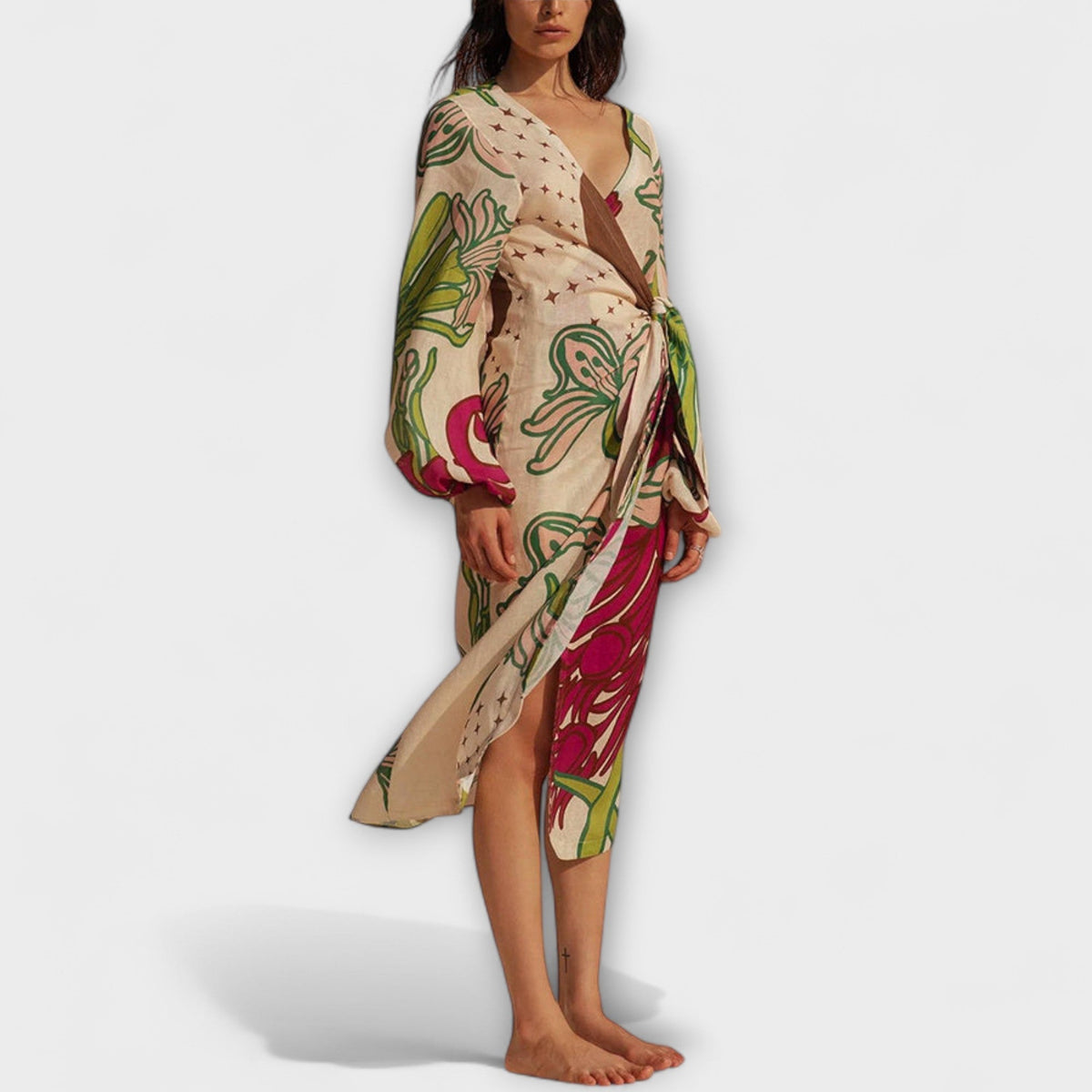Style200™ | Tracey - Stylish Tie Maxi Dress for Any Occasion