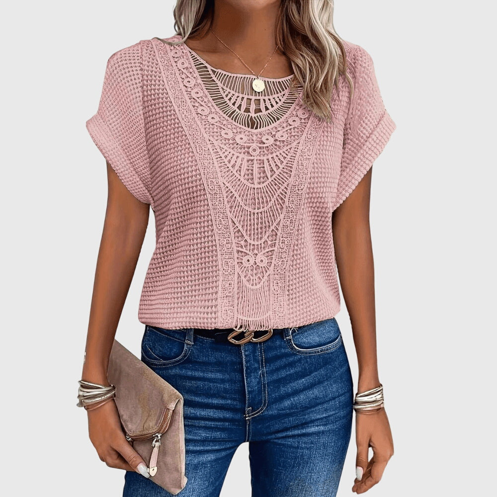 Style200™ | Chic Ibiza-Inspired Pearl Blouse for Every Occasion
