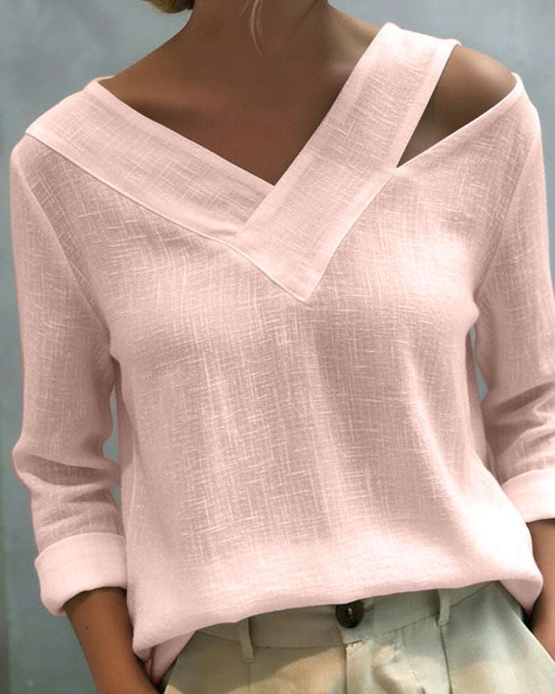 Aria™ | Women's Asymmetric V-Neck Long Sleeve Top