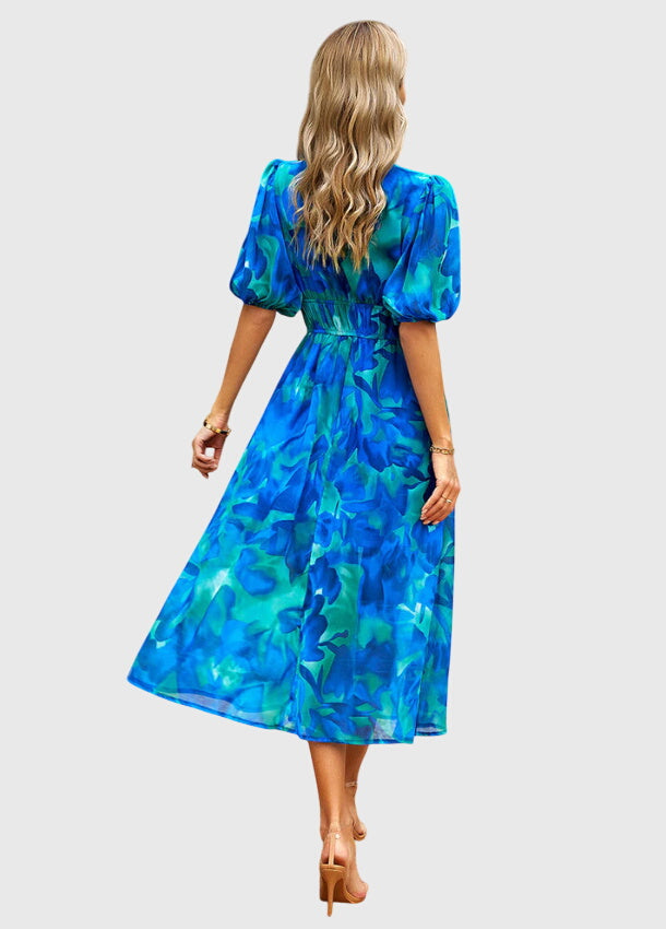 Style200™ | Chic Floral Midi Dress for Any Occasion