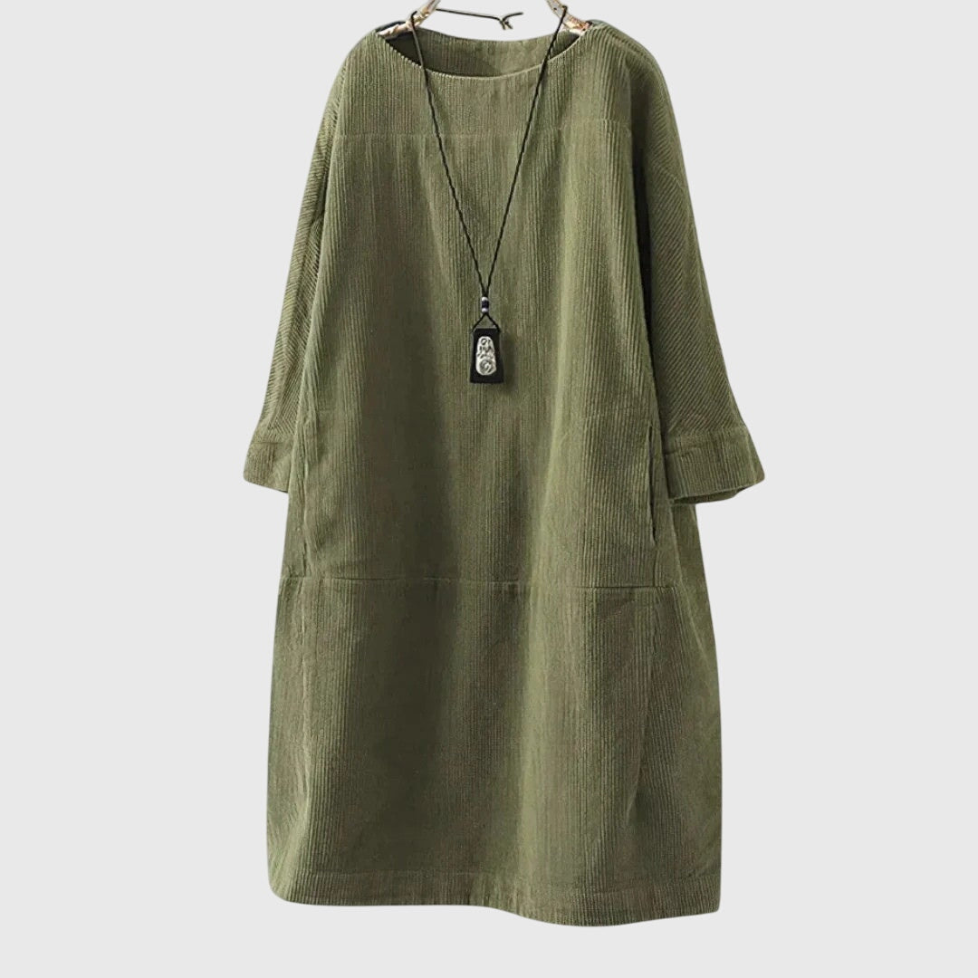 Style200™ | Chic Corduroy Midi Dress for Every Occasion