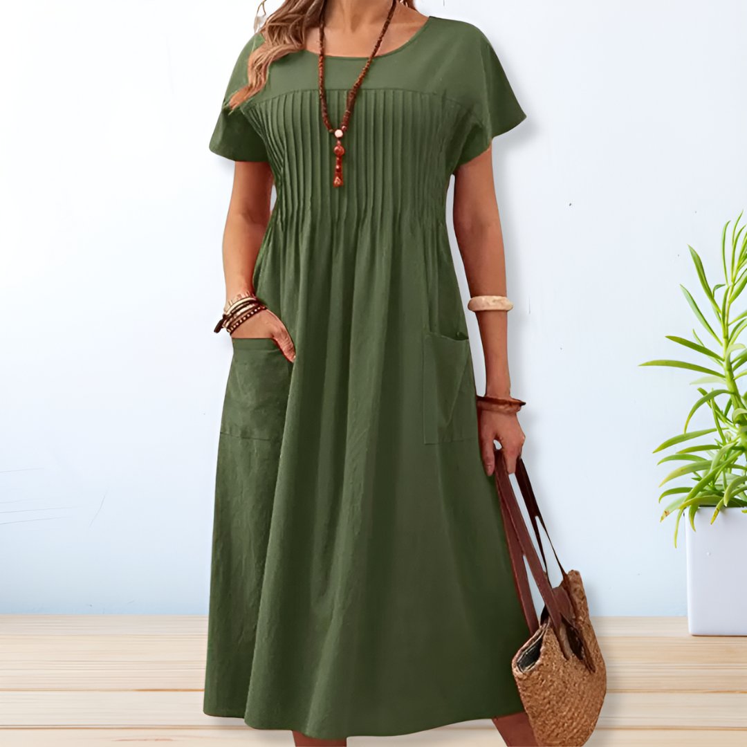 Amélie | Crew Neck Midi Dress