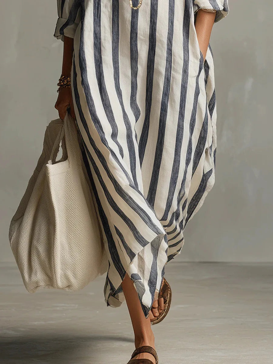 MARIT | Striped Linen Shirt Dress