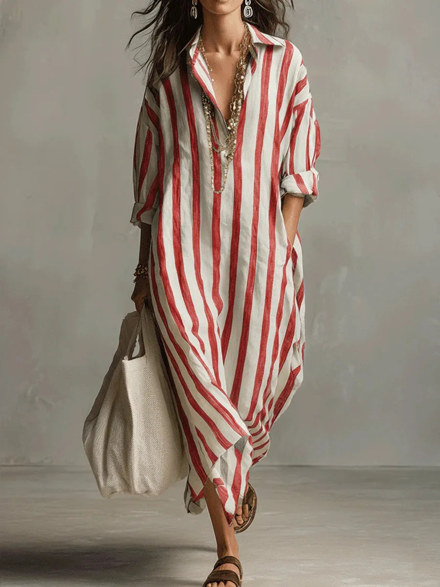 MARIT | Striped Linen Shirt Dress