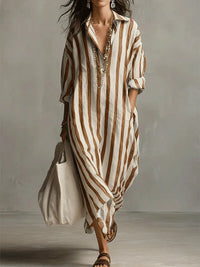 MARIT | Striped Linen Shirt Dress