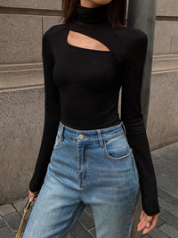 Ravena™ | Women's Turtleneck Cutout Top Long Sleeve Fitted Going Out Top