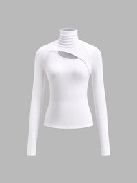 Ravena™ | Women's Turtleneck Cutout Top Long Sleeve Fitted Going Out Top
