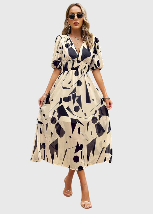 Style200™ | Chic Floral Midi Dress for Any Occasion