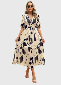 Style200™ | Chic Floral Midi Dress for Any Occasion