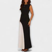 Style200™ | Isabel - Chic Monochrome Color Block Dress for Every Occasion