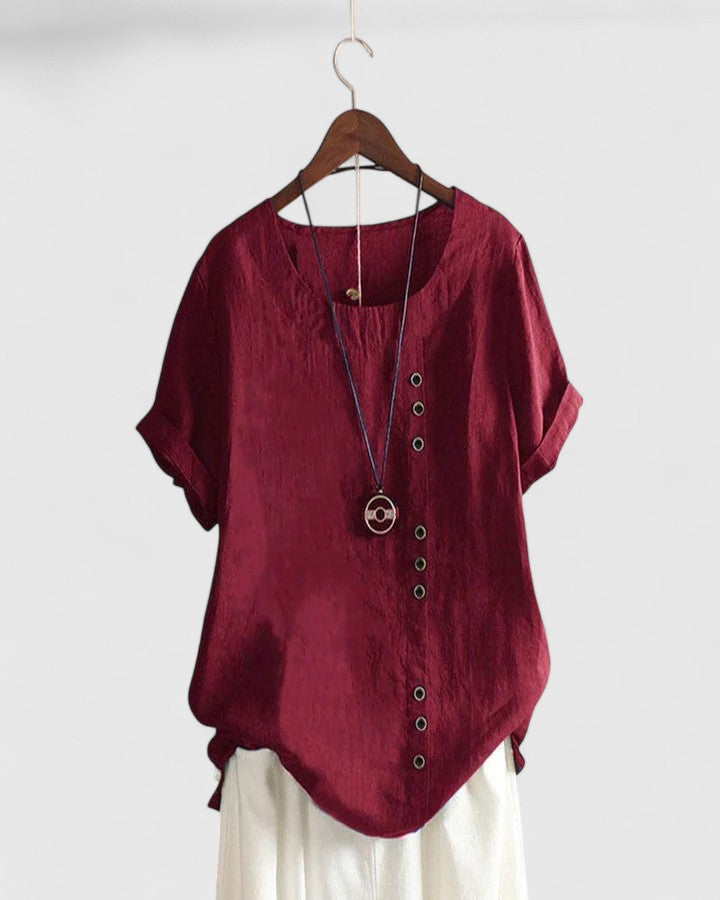 Elisavie™ | Chic Short Sleeve Blouse for Everyday Wear