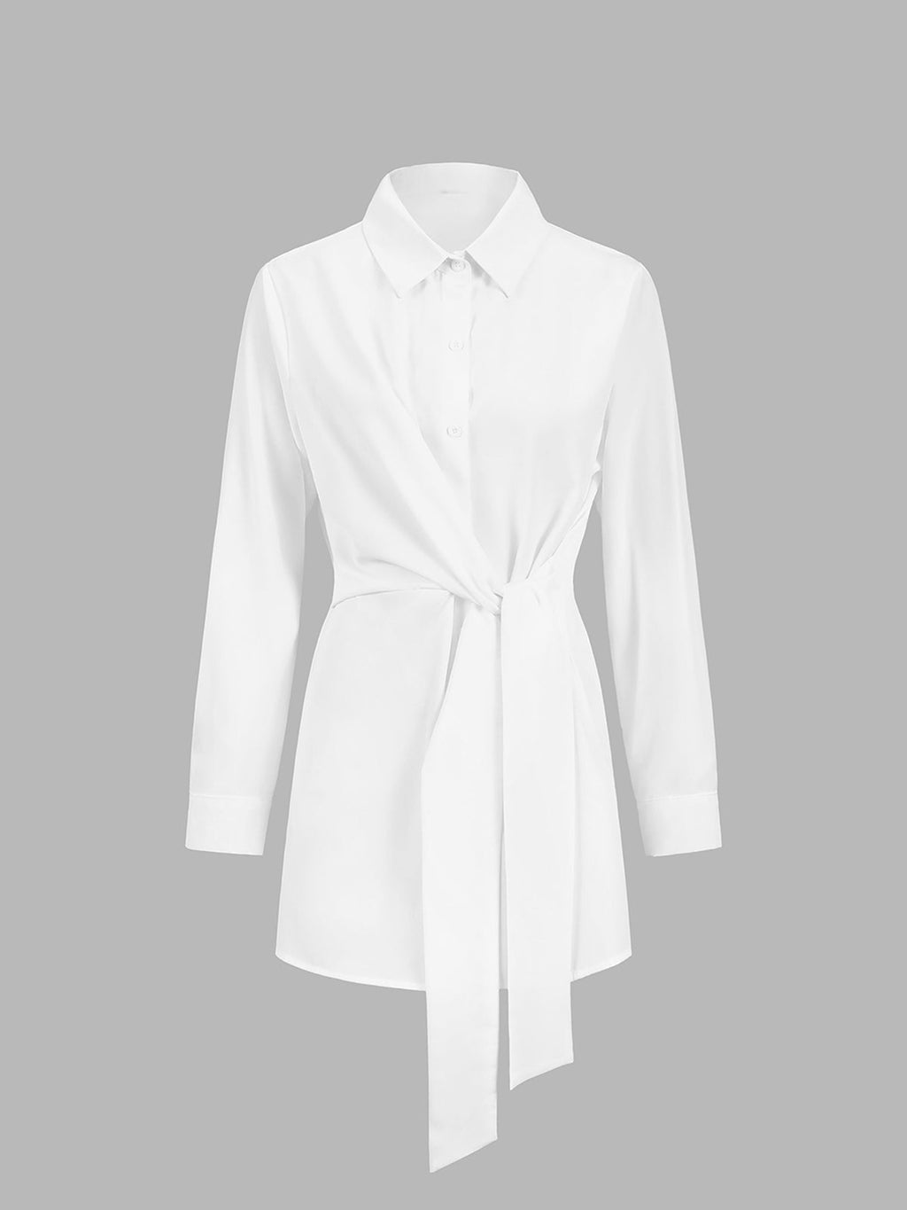 Monroe™ | Women's Tie Waist Button Down Long Sleeve Shirt Blouse