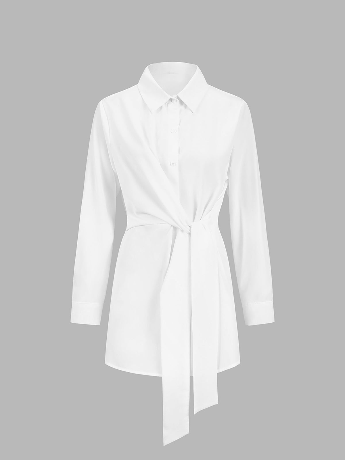 Monroe™ | Women's Tie Waist Button Down Long Sleeve Shirt Blouse