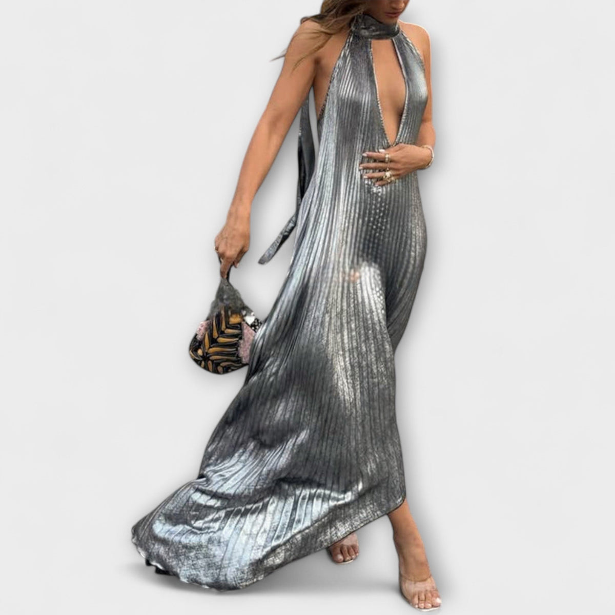 Michèle™ | Calliope - Shimmering Pleated A-Line Prom Dress for Special Occasions