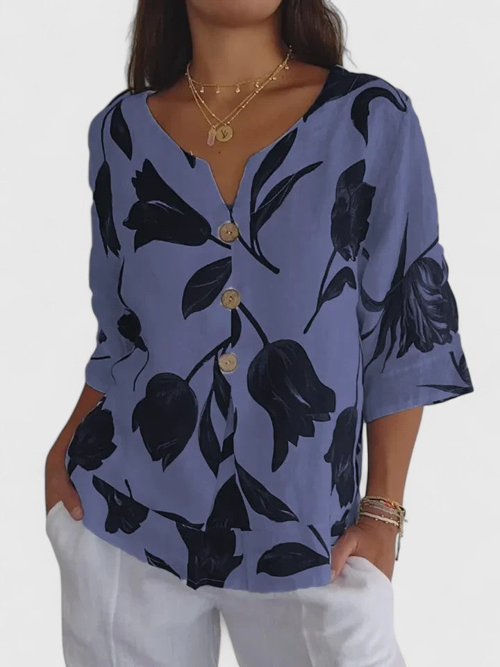 Laura™ | Stylish V-Neck Blouse for Every Occasion