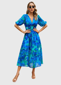 Style200™ | Chic Floral Midi Dress for Any Occasion