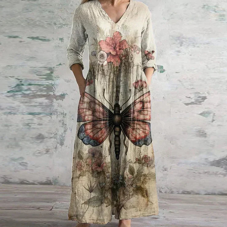 Marguerite | V-Neck Floral Maxi Dress