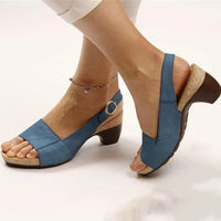 Vivian™ | Women's Block Heel Slingback Sandals with Buckle Strap