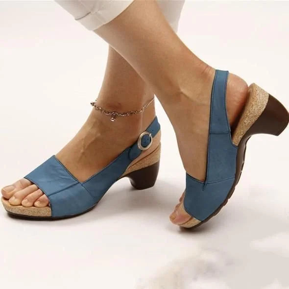 Vivian™ | Women's Block Heel Slingback Sandals with Buckle Strap