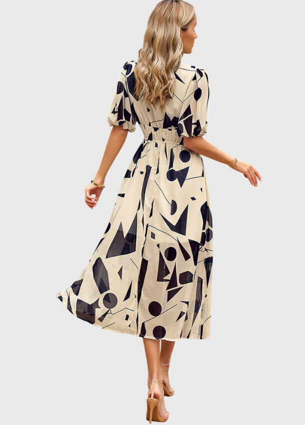 Style200™ | Chic Floral Midi Dress for Any Occasion