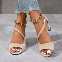 Sadie™ | Women's Block Heel Ankle Strap Peep Toe Dress Sandals