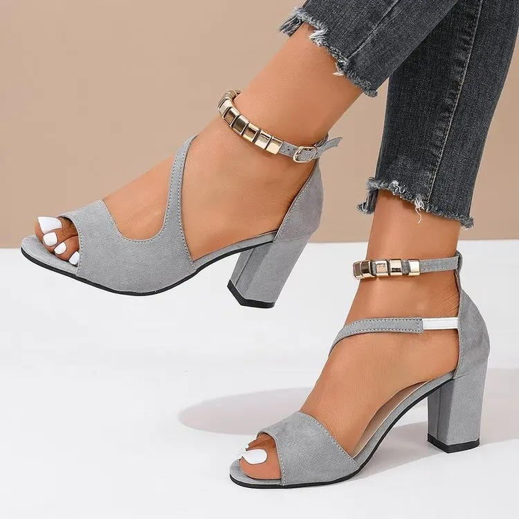 Sadie™ | Women's Block Heel Ankle Strap Peep Toe Dress Sandals