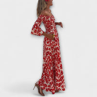 Style200™ | Chic Off-Shoulder Maxi Dress for Travel