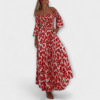 Style200™ | Chic Off-Shoulder Maxi Dress for Travel