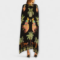 Style200™ | Linda - Chic Asymmetrical Shoulder Dress with Tropical Coconut Tree Design
